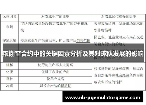 穆谢奎合约中的关键因素分析及其对球队发展的影响