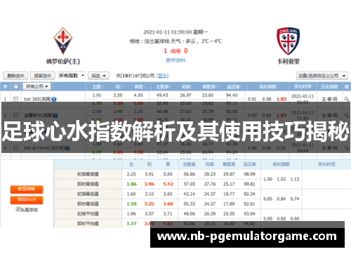 足球心水指数解析及其使用技巧揭秘 足球心水指数解析及其使用技巧揭秘
