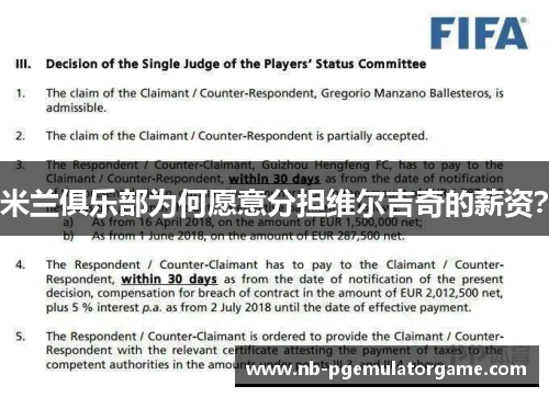 米兰俱乐部为何愿意分担维尔吉奇的薪资? 米兰俱乐部为何愿意分担维尔吉奇的薪资?